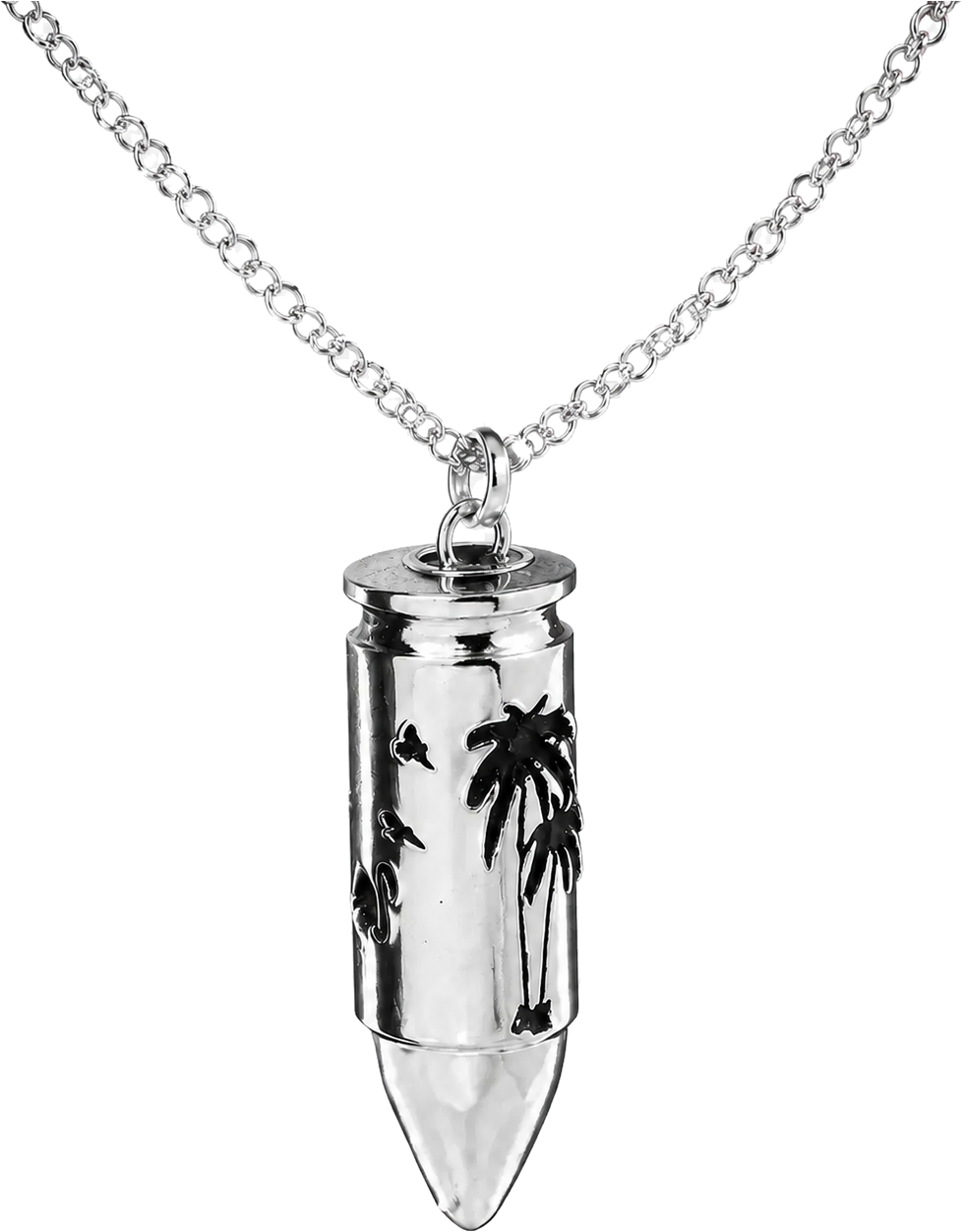 Trouble in Paradise sterling silver bullet pendant
